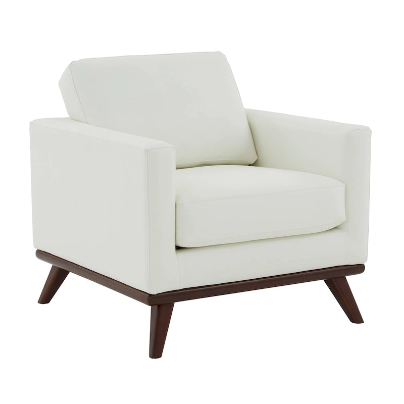Chester eenzitsbank in mid-century moderne stijl, leren accentfauteuil voor woonkamer, slaapkamer en lounge – 33.46