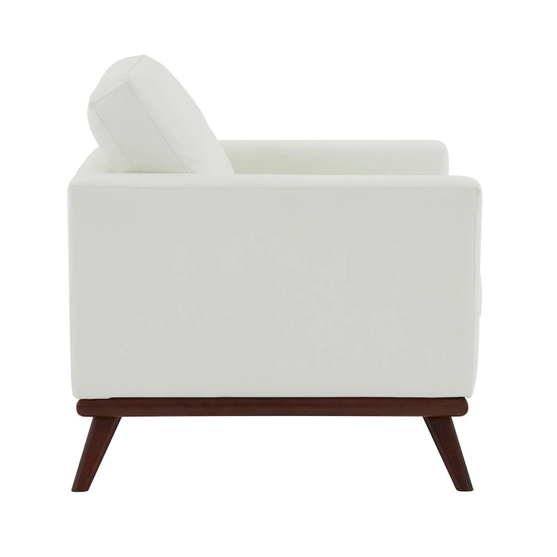 Chester Mid-Century Modern One-Seater Sofa Leather Accent Arm Chair for Living Room Bedroom Lounge - 33.46
