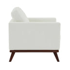 Chester Mid-Century Modern One-Seater Sofa Leather Accent Arm Chair for Living Room Bedroom Lounge - 33.46