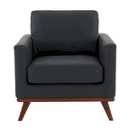 Chester Mid-Century Modern One-Seater Sofa Leather Accent Arm Chair for Living Room Bedroom Lounge - 33.46