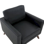 Chester Mid-Century Modern One-Seater Sofa Leather Accent Arm Chair for Living Room Bedroom Lounge - 33.46