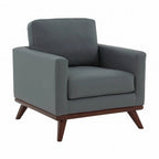 Chester Mid-Century Modern One-Seater Sofa Leather Accent Arm Chair for Living Room Bedroom Lounge - 33.46