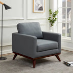 Chester Mid-Century Modern One-Seater Sofa Leather Accent Arm Chair for Living Room Bedroom Lounge - 33.46