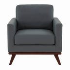 Chester Mid-Century Modern One-Seater Sofa Leather Accent Arm Chair for Living Room Bedroom Lounge - 33.46