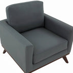 Chester Mid-Century Modern One-Seater Sofa Leather Accent Arm Chair for Living Room Bedroom Lounge - 33.46