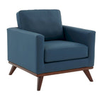 Chester Mid-Century Modern One-Seater Sofa Leather Accent Arm Chair for Living Room Bedroom Lounge - 33.46