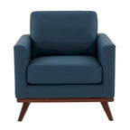 Chester Mid-Century Modern One-Seater Sofa Leather Accent Arm Chair for Living Room Bedroom Lounge - 33.46