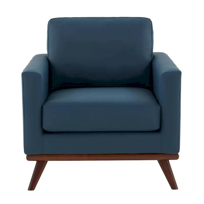 Chester Mid-Century Modern One-Seater Sofa Leather Accent Arm Chair for Living Room Bedroom Lounge - 33.46