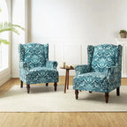 Gott traditionele wingbackfauteuil met poten van massief hout, set van 2, van HULALA HOME