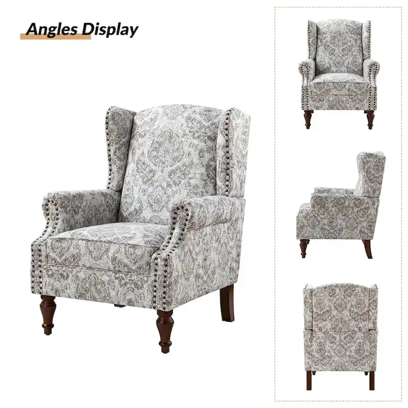 Gott traditionele wingbackfauteuil met poten van massief hout, set van 2, van HULALA HOME