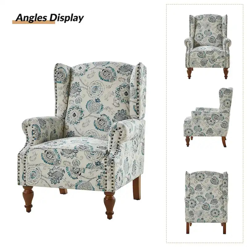 Gott traditionele wingbackfauteuil met poten van massief hout, set van 2, van HULALA HOME