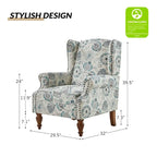 Gott traditionele wingbackfauteuil met poten van massief hout, set van 2, van HULALA HOME