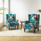 Gott traditionele wingbackfauteuil met poten van massief hout, set van 2, van HULALA HOME