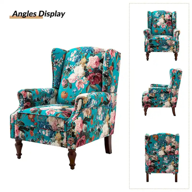 Gott traditionele wingbackfauteuil met poten van massief hout, set van 2, van HULALA HOME