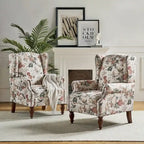Gott traditionele wingbackfauteuil met poten van massief hout, set van 2, van HULALA HOME