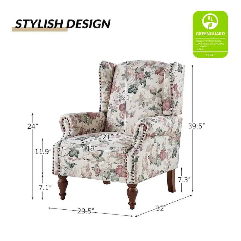 Gott traditionele wingbackfauteuil met poten van massief hout, set van 2, van HULALA HOME