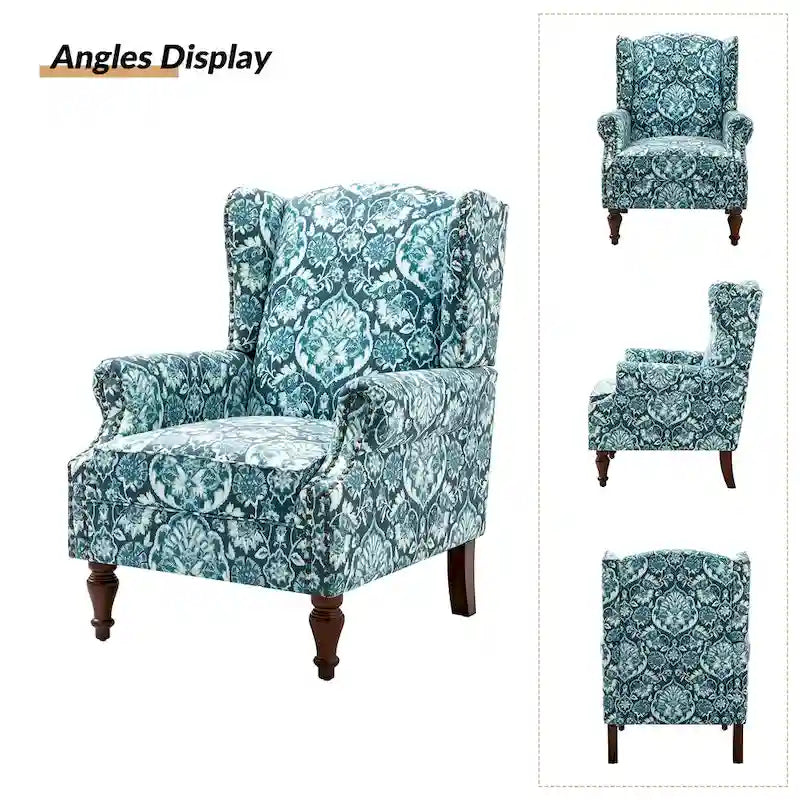 Gott traditionele wingbackfauteuil met poten van massief hout, set van 2, van HULALA HOME
