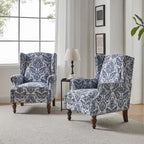 Gott traditionele wingbackfauteuil met poten van massief hout, set van 2, van HULALA HOME