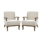 Rinaldo Farmhouse Polyester Armchair with Comfortable Backrest and Cushion Set of 2 by HULALA HOME