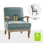 Rinaldo Farmhouse Polyester Armchair with Comfortable Backrest and Cushion Set of 2 by HULALA HOME