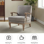 Rinaldo Farmhouse Polyester Armchair with Comfortable Backrest and Cushion Set of 2 by HULALA HOME