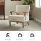 Rinaldo Farmhouse Polyester Armchair with Comfortable Backrest and Cushion Set of 2 by HULALA HOME