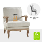 Rinaldo Farmhouse Polyester Armchair with Comfortable Backrest and Cushion Set of 2 by HULALA HOME