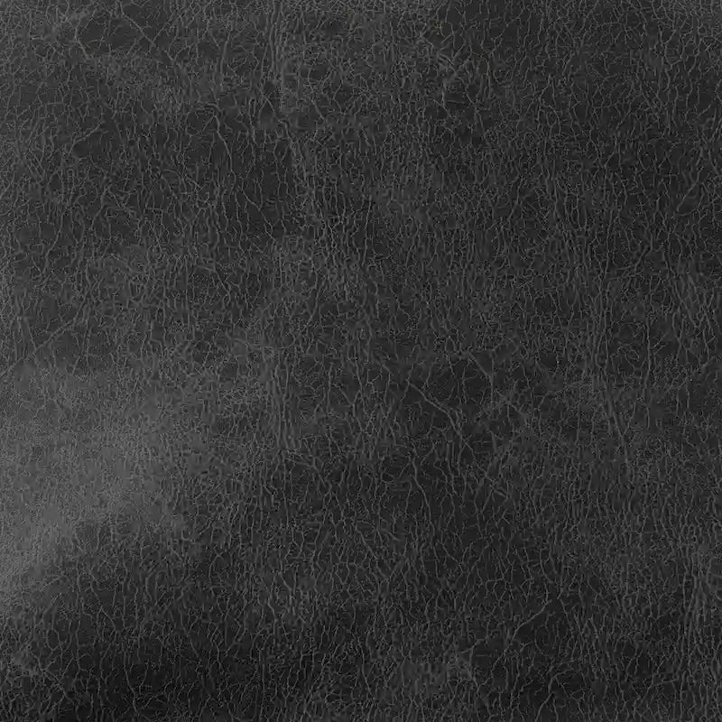 Poltrona d’accento Leonidas in similpelle nera con struttura in metallo nero