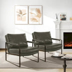Set di 2 poltrone decorative moderne in ecopelle Art Leon
