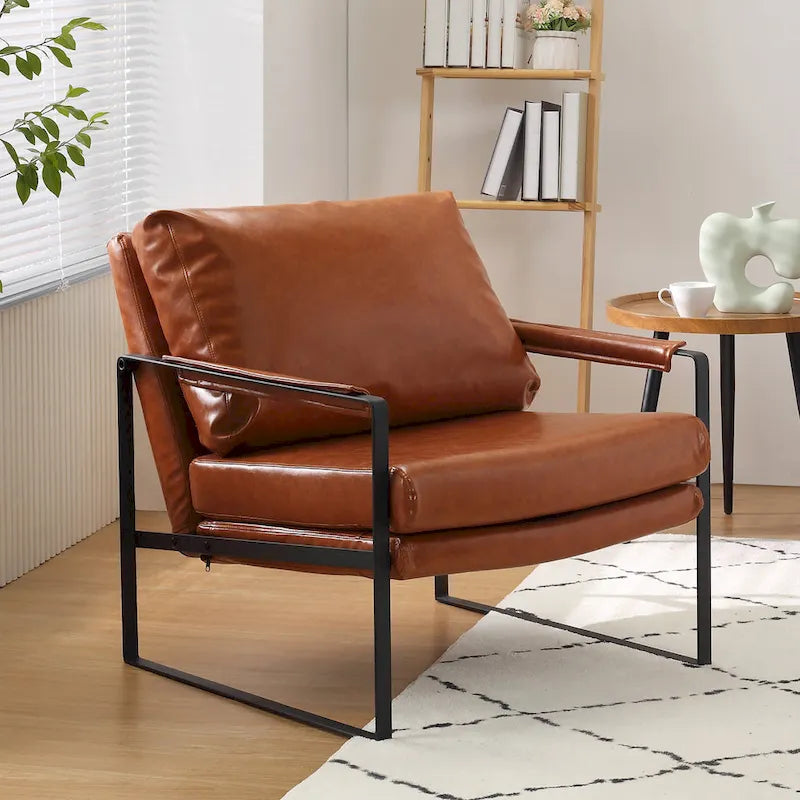 Set di 2 poltrone decorative moderne in ecopelle Art Leon