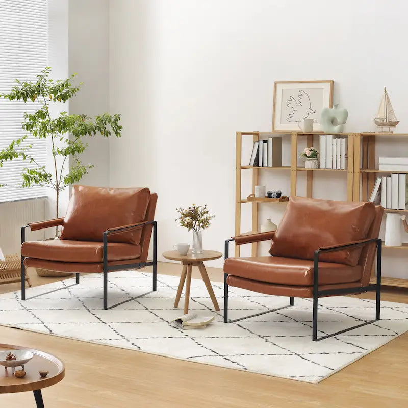 Set di 2 poltrone decorative moderne in ecopelle Art Leon