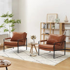 Set di 2 poltrone decorative moderne in ecopelle Art Leon
