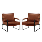 Set di 2 poltrone decorative moderne in ecopelle Art Leon