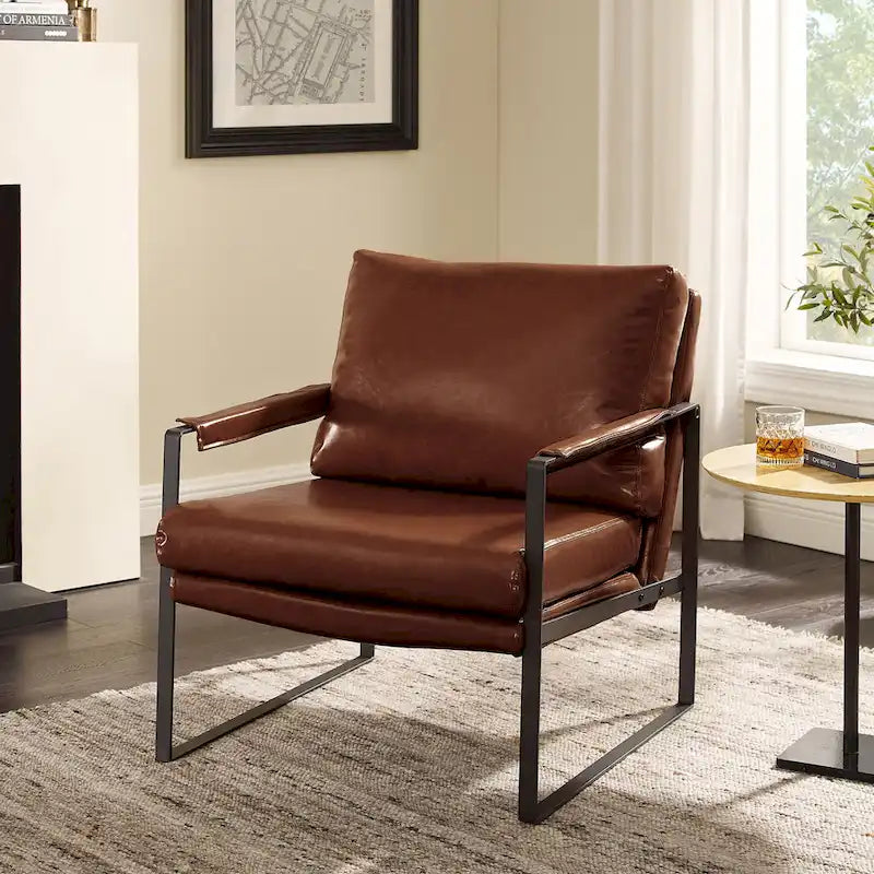 Set di 2 poltrone decorative moderne in ecopelle Art Leon