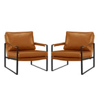 Set di 2 poltrone decorative moderne in ecopelle Art Leon