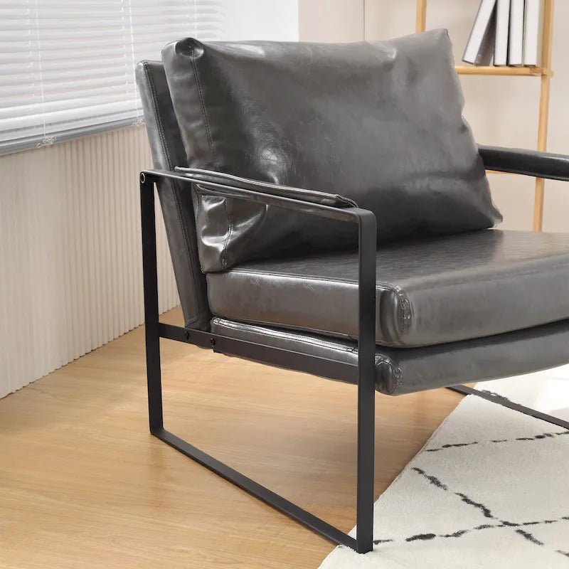 Set di 2 poltrone decorative moderne in ecopelle Art Leon