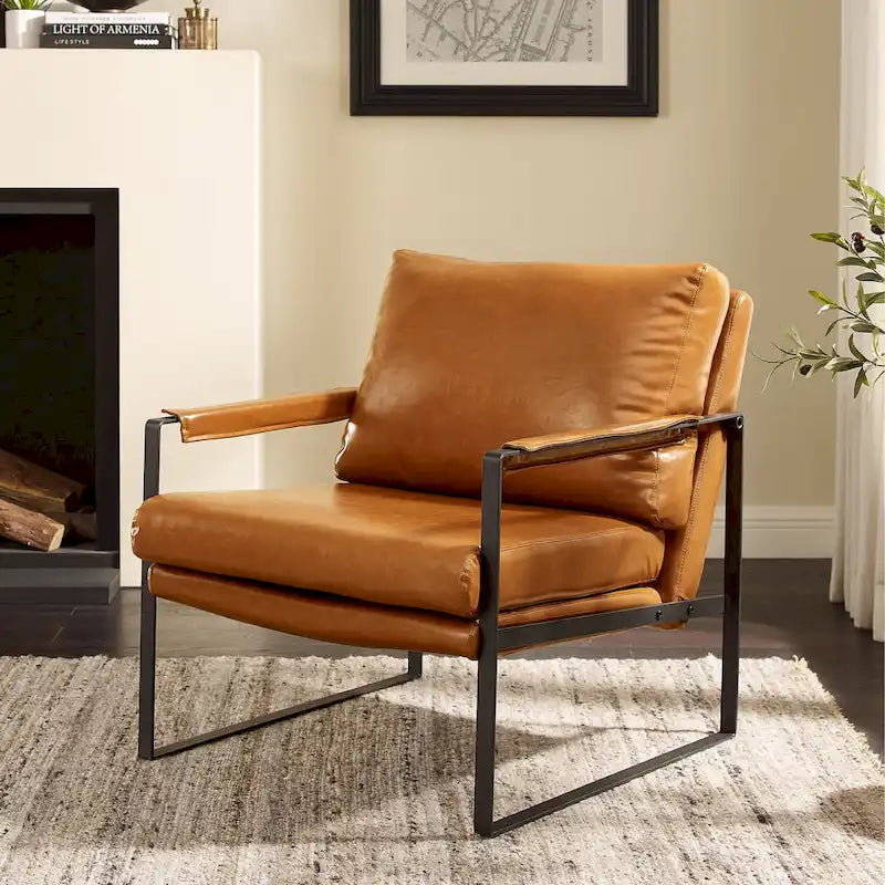 Set di 2 poltrone decorative moderne in ecopelle Art Leon