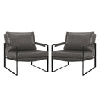 Set di 2 poltrone decorative moderne in ecopelle Art Leon