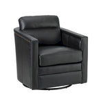 Jorge 28.74 Wide Genuine Leather Swivel Chair with Arms