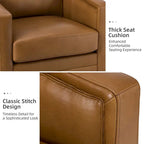 Jorge 28.74 Wide Genuine Leather Swivel Chair with Arms