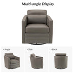 Jorge 28.74 Wide Genuine Leather Swivel Chair with Arms