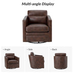Jorge 28.74 Wide Genuine Leather Swivel Chair with Arms