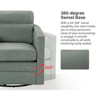 Jorge 28.74 Wide Genuine Leather Swivel Chair with Arms