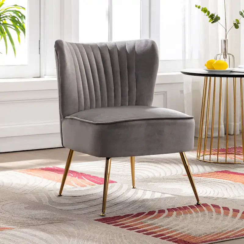 Haven silla decorativa contemporánea tapizada de terciopelo
