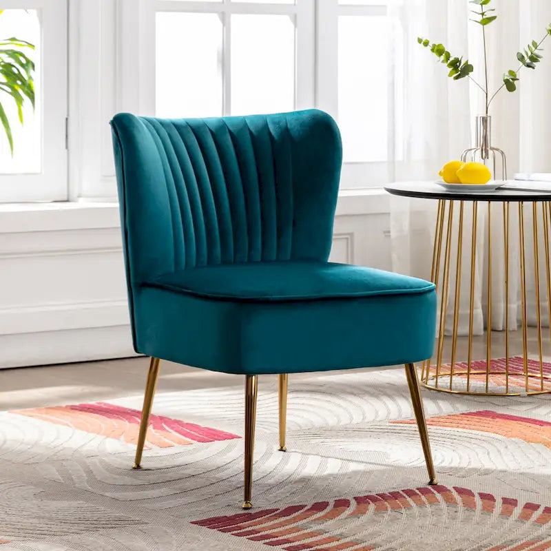 Haven silla decorativa contemporánea tapizada de terciopelo