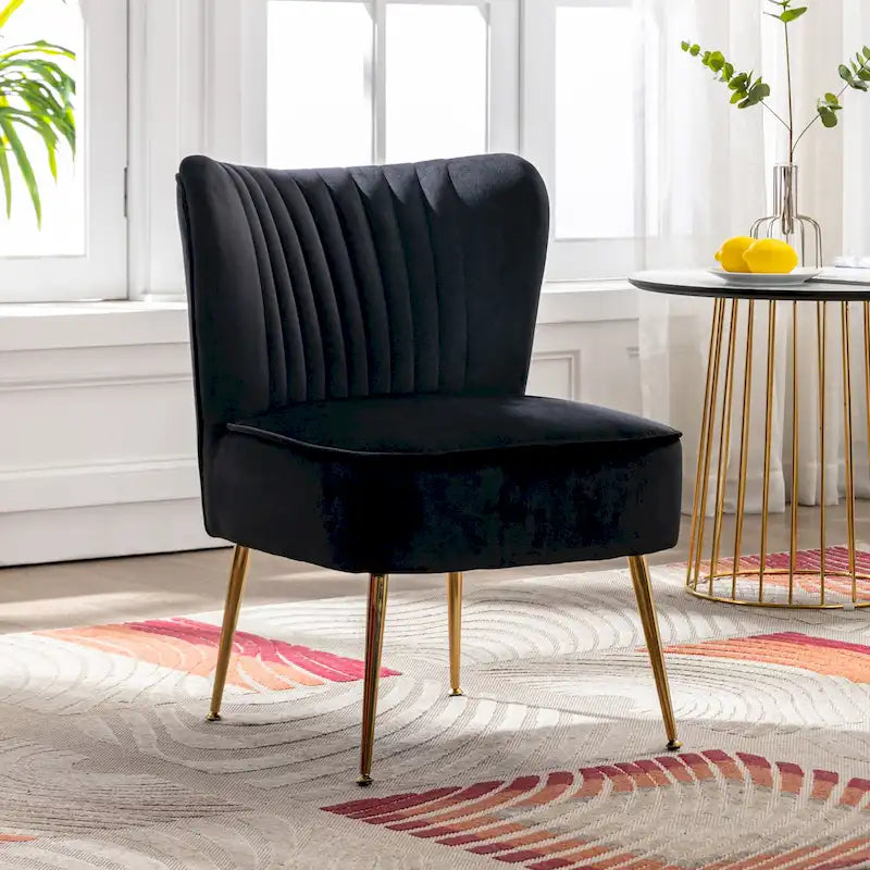 Haven silla decorativa contemporánea tapizada de terciopelo