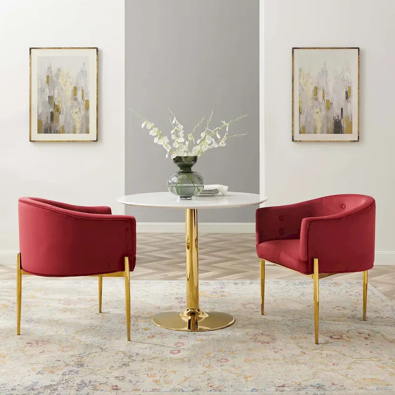 Savour getufte accentstoelen van hoogwaardig fluweel – set van 2