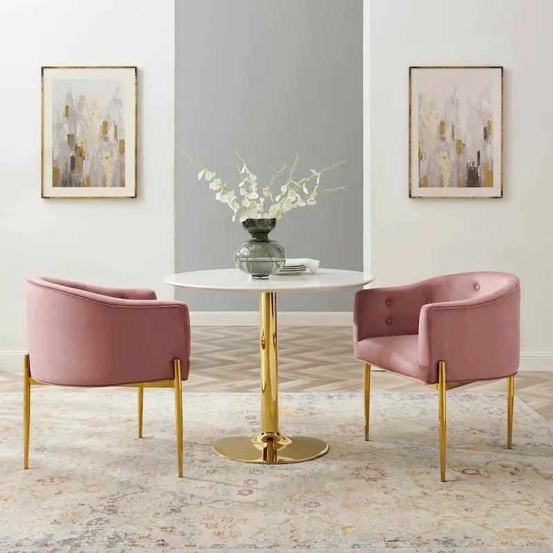 Savour getufte accentstoelen van hoogwaardig fluweel – set van 2