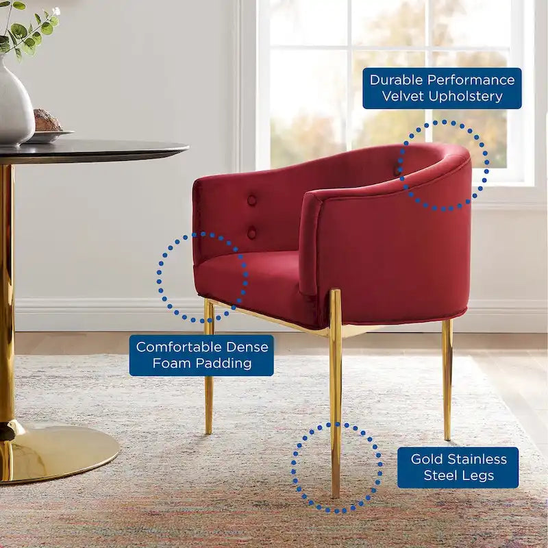 Savour getufte accentstoelen van hoogwaardig fluweel – set van 2