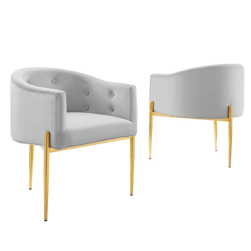 Savour getufte accentstoelen van hoogwaardig fluweel – set van 2